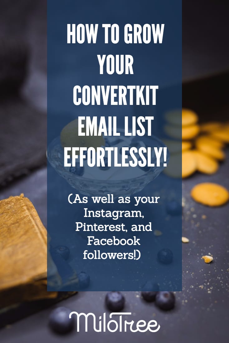 grow your convertkit email list with the milotree pop up milotree com - milotree grow your email list and instagram pinterest facebook