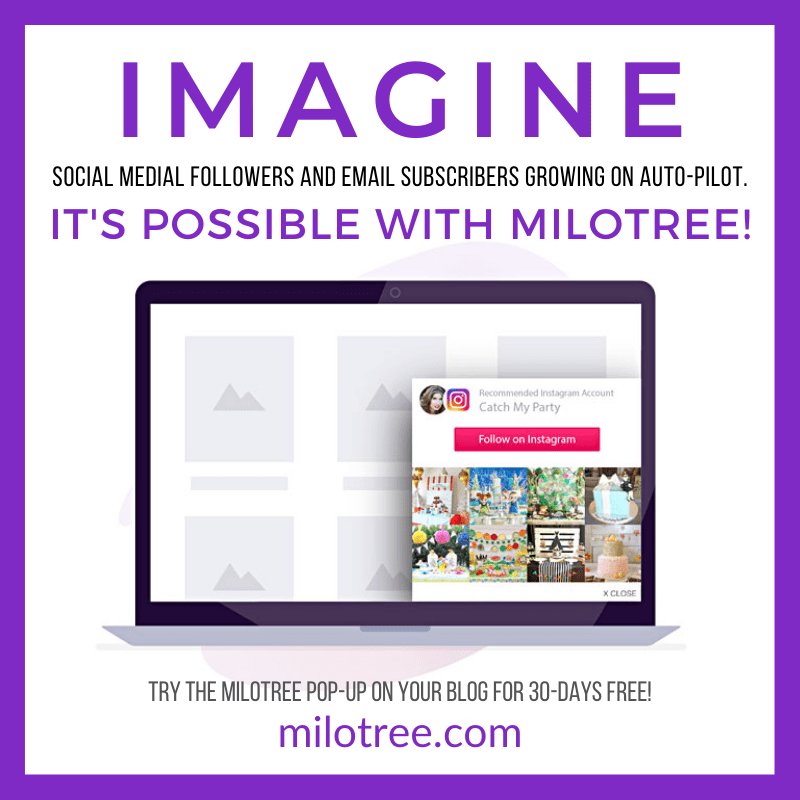 Grow social media followers with the MiloTree pop-up. 30-day free trial!