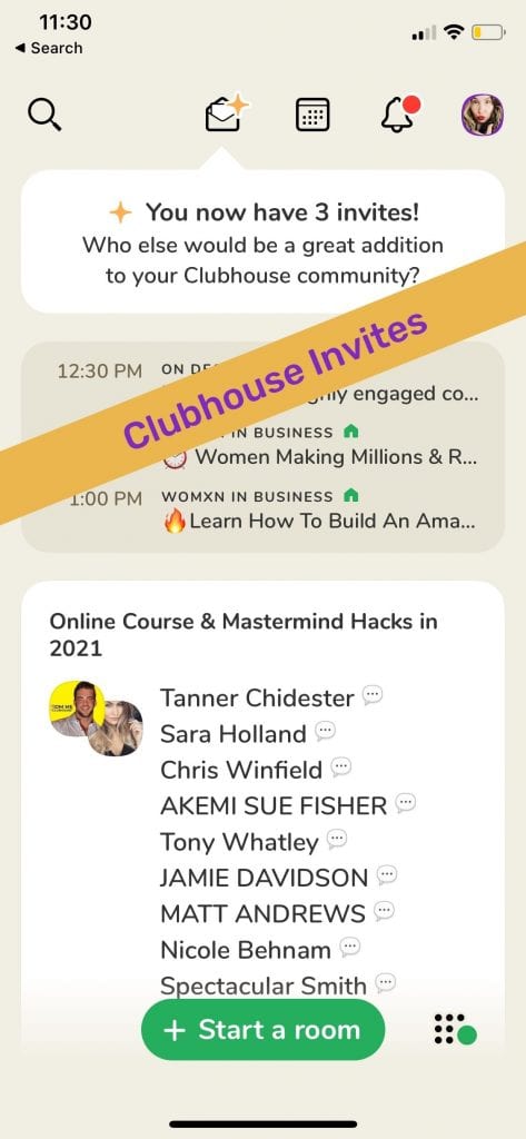 Clubhouse Invitation Example | MiloTree.com