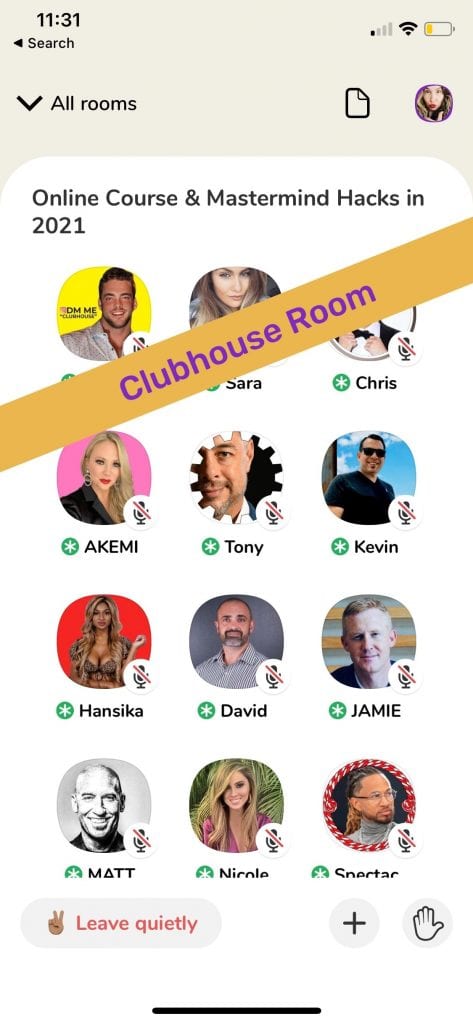 Clubhouse Room Example | MiloTree.com