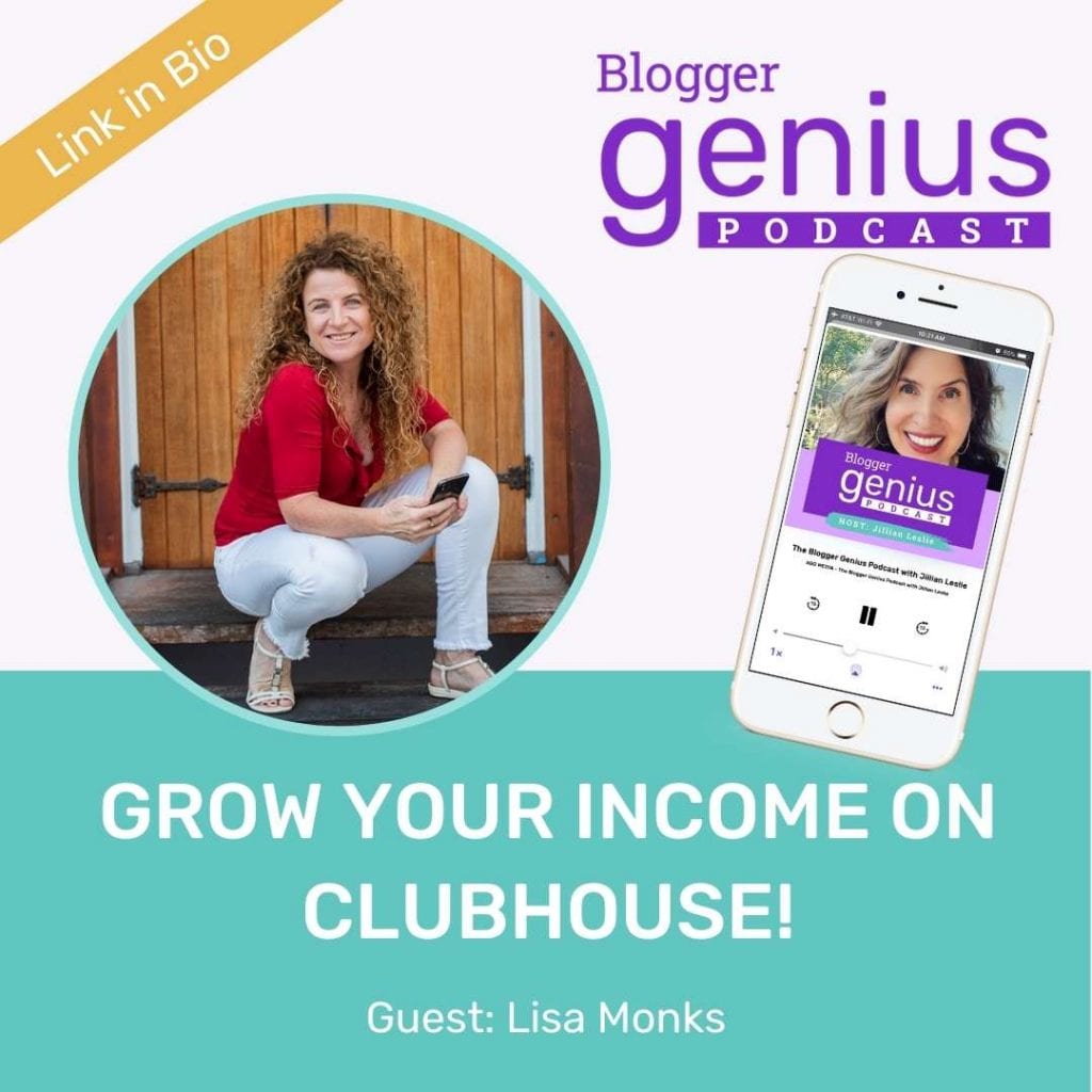 Want to know how to grow your income on Clubhouse? Listen to this episode of The Blogger Genius Podcast with Jillian Leslie to find out! | Brought to you by MiloTree.com