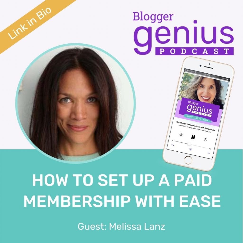 If you are wondering how to set up a membership program with ease, listen to this episode of The Blogger Genius Podcast with Jillian Leslie. You will see it's much easier than you think! Click the link in bio to listen.